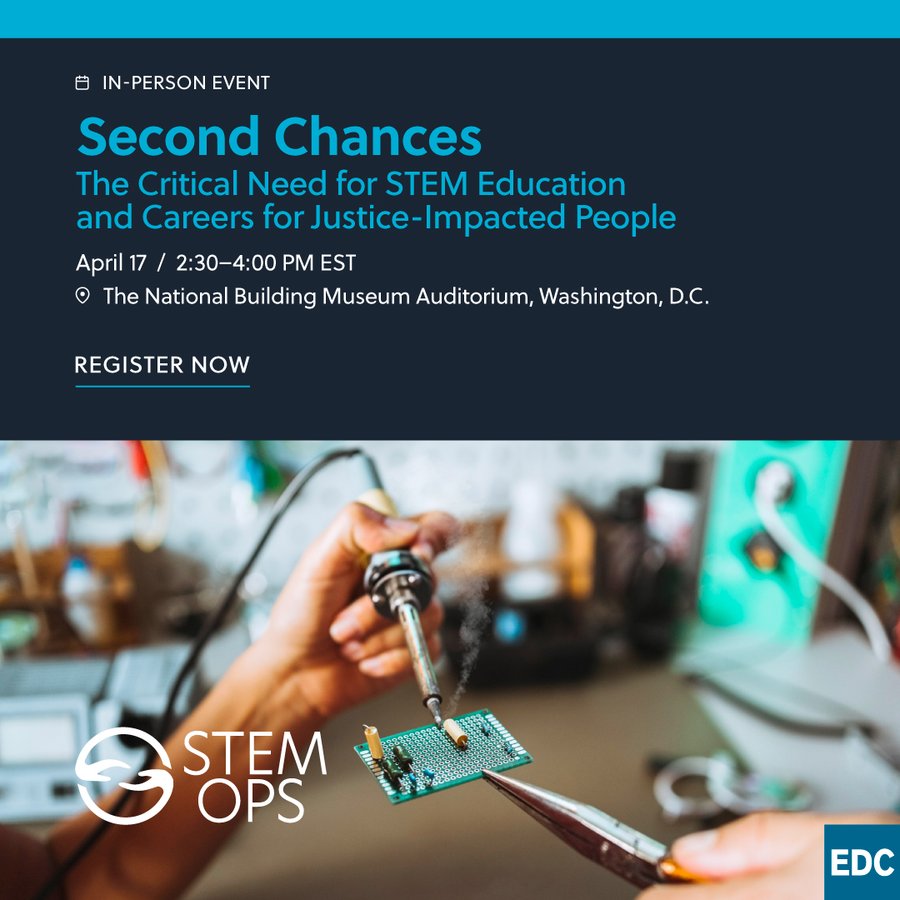 In DC on 4/17? A few spots remain to join this important #SecondChanceMonth panel:  go.edc.org/SecondChance Learn w/experts @mr_bl0unt @jessica_hicklin @AmyKLopez1 Ken Oliver @kierstentodt! #ReentryMatters #SecondChanceMonth23 @FICGN @LabsUnlocked @CISAgov @checkr @Hand2HeartDC