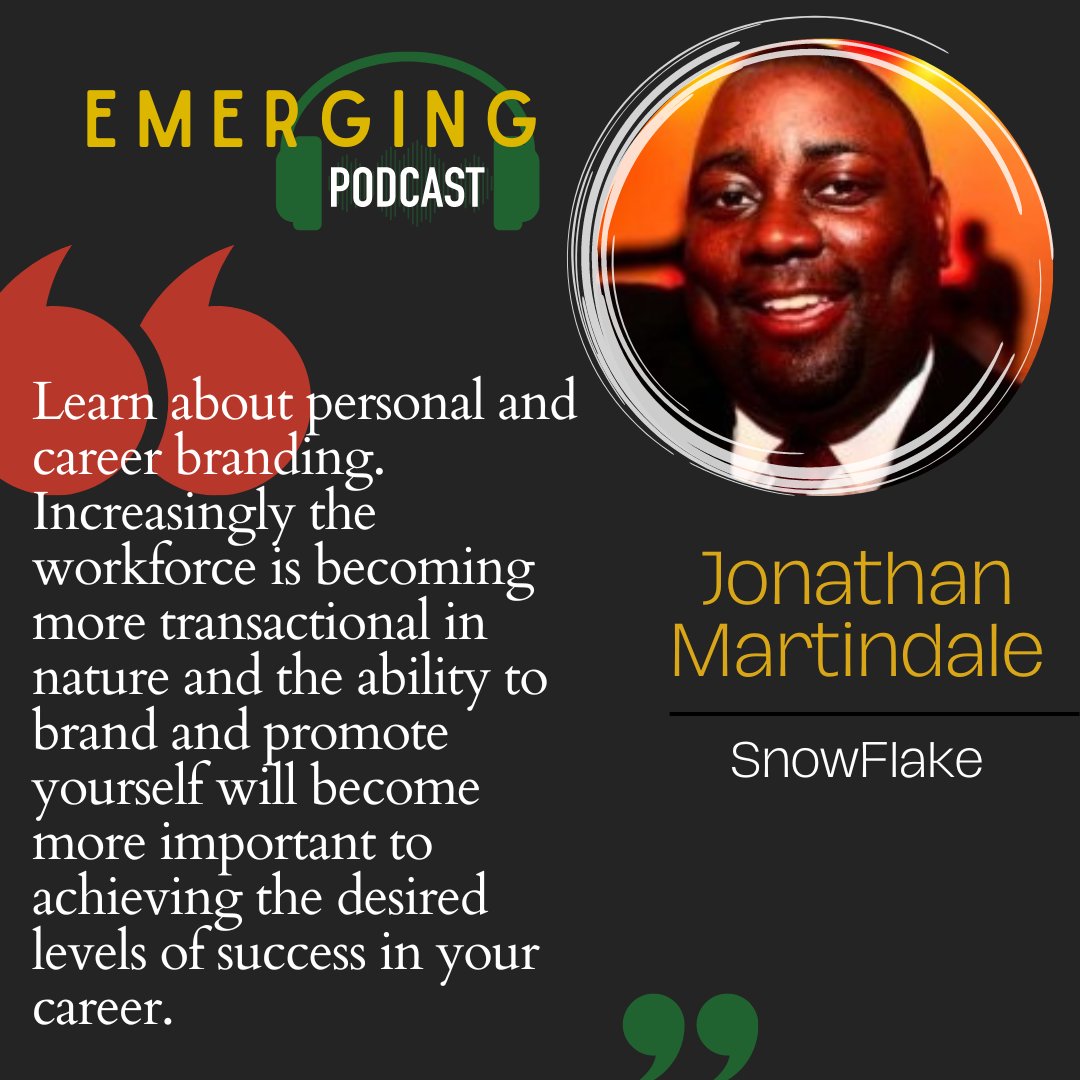 EmergingPod's tweet image. As Jonathan Martindale points out in his interview with  Emerging podcast, promoting yourself and your unique strengths will set you apart and help you achieve your career goals. Don't underestimate the power of branding in today's competitive job market. #PersonalBranding