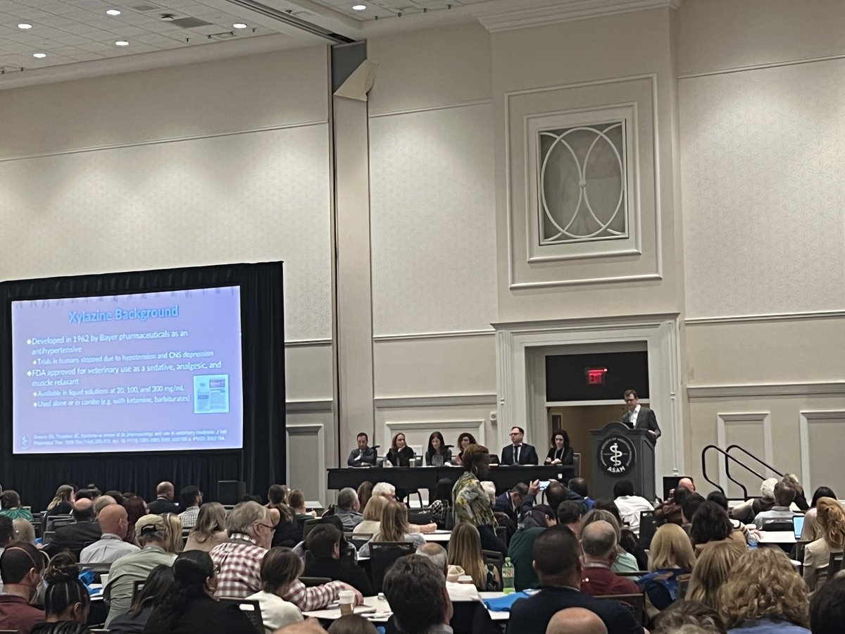 Xylazine #ASAM2023 all seats taken! Medical/Addiction Toxicologists explain xylazine & impact on heroin markets & users in 2023. >90% of ‘heroin’ supply contaminated/adulterated with xylazine in parts of Northeast.  ⁦@ASAMorg⁩ ⁦@acmtmedtox⁩ ⁦@NYSAM_connect⁩