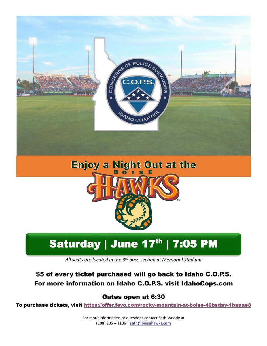 IdahoFOP's tweet photo. Save the date! Support the Idaho chapter of C.O.P.S. and the great work they do. Idaho COPS #alwaysrememberneverforget https://t.co/E7UJFKsffg
