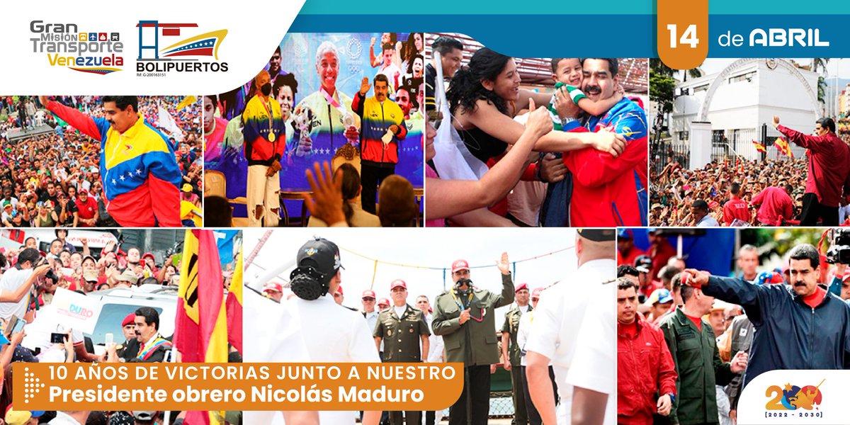 Hoy celebramos 10 años de victorias en revolución junto a nuestro Presidente Nicolás Maduro Moros, el primer Presidente Chavista y obrero de la historia contemporánea de Venezuela, gracias por la fidelidad y el amor a tu pueblo 

#MaduroLealtadYVictoria
