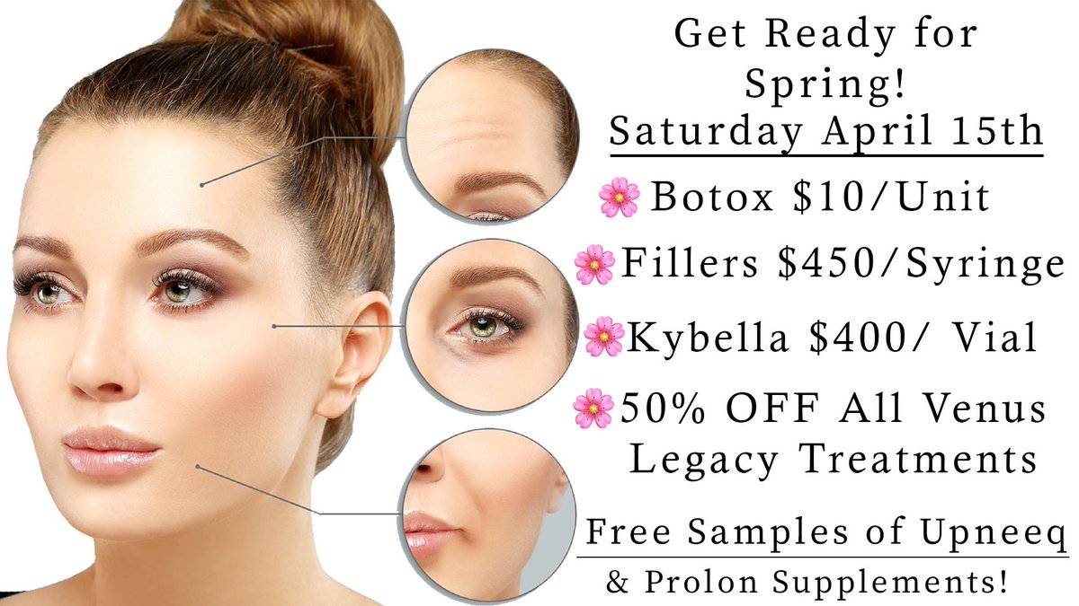 modernmdpllc's tweet photo. Get ready for Spring!🌺🌼🌸

Stop by this Saturday, April 15th for special prices on all of our Aesthetic Services! Come by and Enjoy some breakfast, meet our provider, and feel as good as you look this Spring Season!

Book your appointment today by calling (915) 228-3080! https://t.co/Tjx4SfMWgR