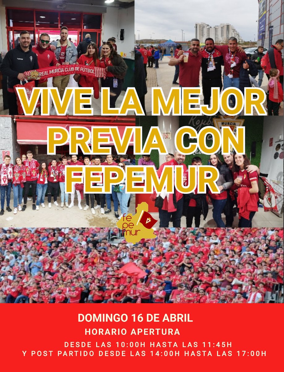 feperealmurcia's tweet photo. \PREVIA/

🧑🏻‍🦱 Cómo te gustan las olivas?
Con anchoas o sin anchoas?

🧔🏻 A mi las de toda la vida, PARTÍAS!

EL DOMINGO JORNADA PARTÍA

Vive desde las 10:00h la mejor previa antes del partido de nuestro @realmurciacfsad 

14:00h, volvemos para disfrutar de mucho MURCIANISMO ❤️⚪ https://t.co/3bkMwa7xQ7