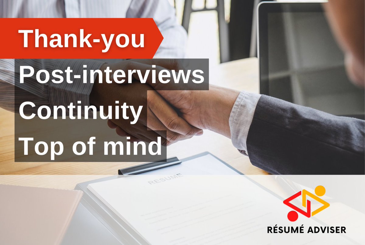 resumeadviser's tweet photo. #thankyouletter #interview #topofmind

Uncertain how to convey thank-you after an interview, accept, or decline a job offer? Résumé Adviser has got you covered. Candidates can rely on an affordable service to position them for success. View service at https://t.co/QZaBSMtznn https://t.co/KULJNhNyTS