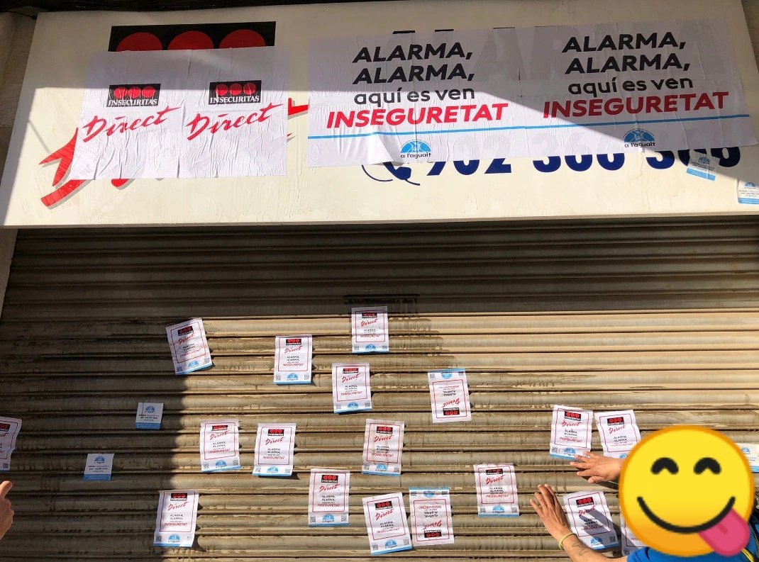alaguaitmanresa's tweet photo. QUI ENS VOL INSEGURES? 📯

@SecuritasDirect ha quadruplicat la seva facturació en 15 anys, fins als 126,5M€, atiant el fantasma de l'okupació. 

Avui comencem campanya per assenyalar les institucions i empreses que s'estan lucrant amb la nostra por. https://t.co/y8RkKyNcMh