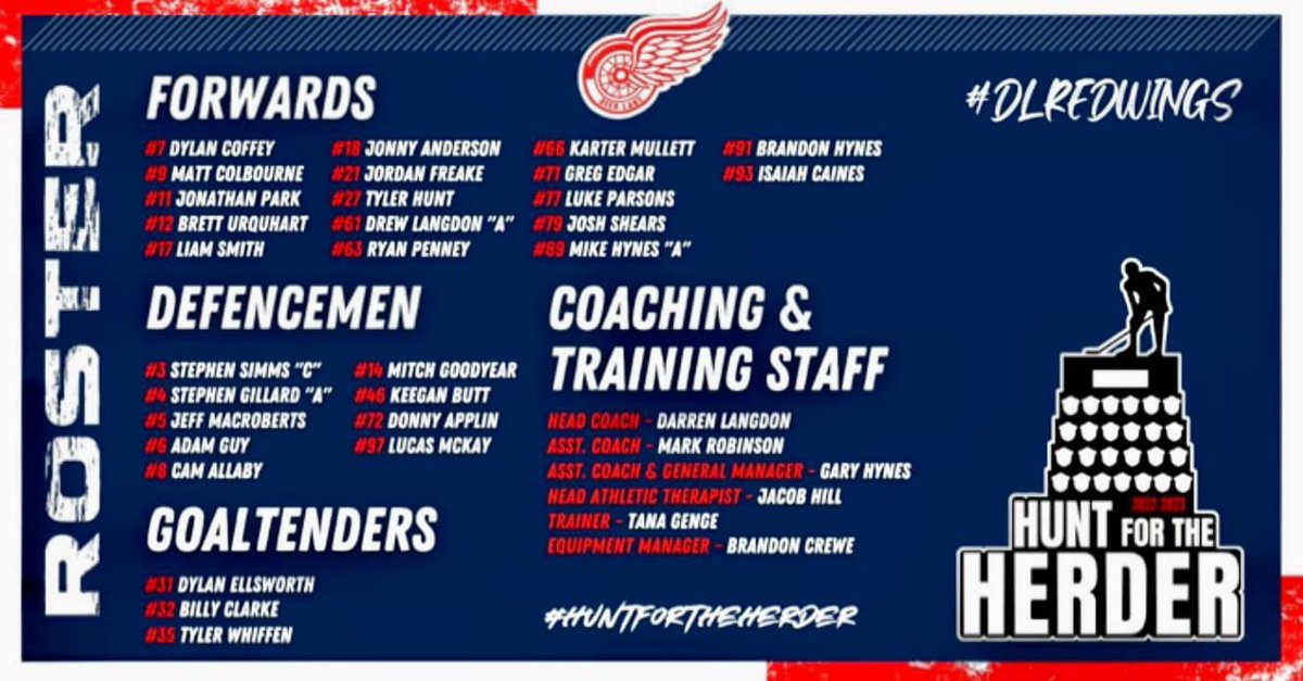 Good luck to Adam Guy, Cam Allaby, Liam Smith, Matt Colbourne, Jordan Freake, Tyler Hunt &amp; Brandon Crewe who are joining the @IslaviewWings in the #HuntForTheHerder!