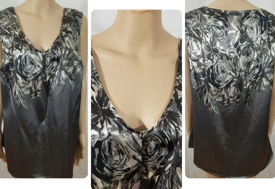 Avenue Women’s Blouse Size 14 Silver Gray Tunic Satin Tank Top Plunging Neckline
Buy link: rb.gy/b8008
#satin #tunicstyle #plungingneckline