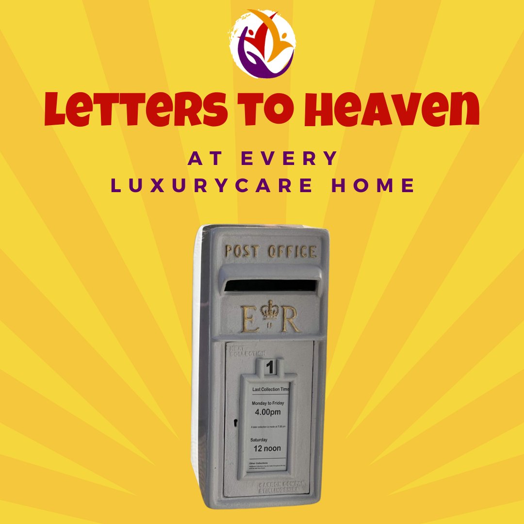 Announcing a new way to send your love to heaven! Our post box is here to help you connect with your loved ones. Write to them on special days or simply to express how much you miss them. Our chaplain at LuxuryCare will make sure your messages reach them. #LettersToHeaven