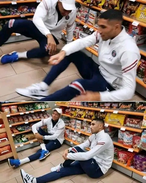 CostatainK's tweet photo. Humeur : #HAKIMI et #mbappe dans un supermarché à Paris , en attendant que sa mère vient régler la facture 😅
#Paris #PSG #KylianMbappe #marocnews #football #footbal_afrique #France https://t.co/NcHgy2fdoO