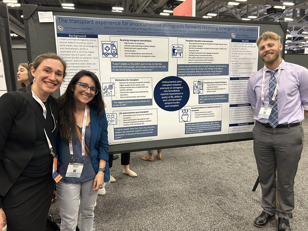 It was a pleasure presenting our qualitative work regarding the transplant experience of undocumented immigrants previously receiving emergency dialysis! Great work by Nathan Rockey, PGY-2, <a href="/gatoclau71/">Claudia Camacho</a>, and <a href="/Cervantes_Lily1/">Lilia Cervantes</a> #NKFClinicals