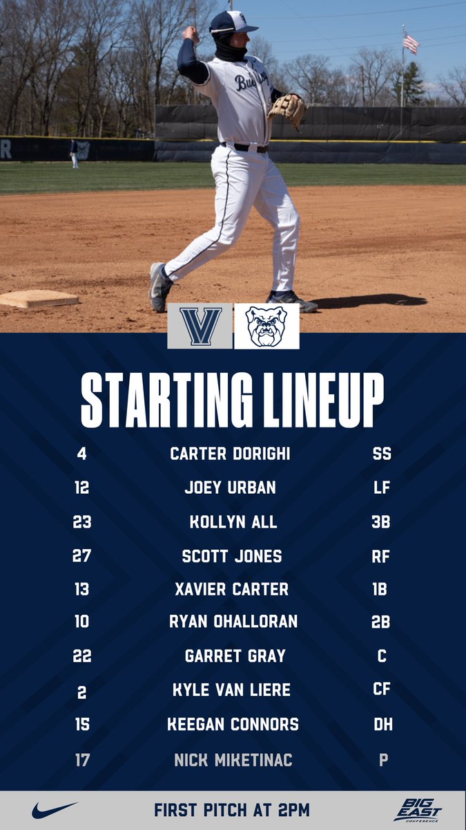 ButlerUBaseball's tweet photo. Starting 9

#ChopWoodCarryWater #ButlerWay https://t.co/vFTI2a0jiz