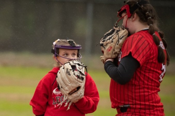 EC: Hey squirrel,  guess what?
Macy (aka squirrel to EC): What?
EC: Tomorrow is game day for us!
Macy: Yeessss I can't wait! Hold on, why are we covering our mouths?
EC: I don't know,  they just do this on TV and it looks cool!
Macy: OK, good enough for me. 
#legendsaremade