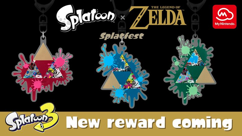GoNintendoTweet's tweet photo. Splatoon x The Legend of Zelda Splatfest Keychain Set coming soon, digital wallpapers available now https://t.co/wAOpzOGNp3 https://t.co/ftNWWFf1eZ