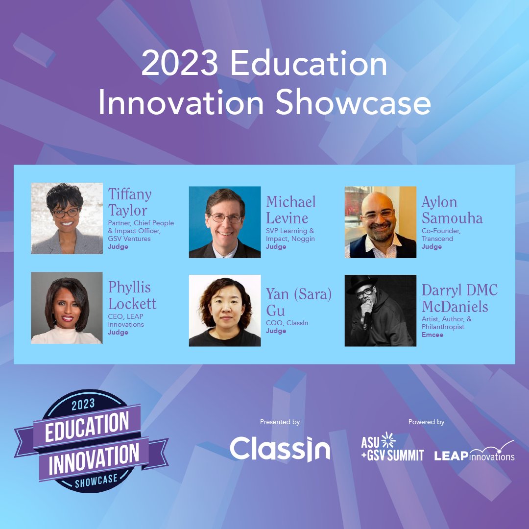 The <a href="/asugsvsummit/">ASU+GSV</a> is just days away and I am SO excited to judge the pitches on advancing innovation from education system finalists in the Education Innovation Showcase. AND if that's not cool enough, the entire Showcase will be emceed by DMC 🎤 (yep, THAT <a href="/OfficialRunDMC/">RUN DMC</a>)