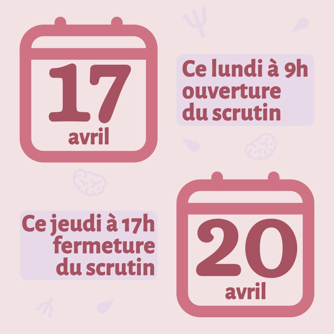 Abcpsy2's tweet photo. A vos marques, prêt·e·s, votez ! Dans 3 jours le scrutin sera ouvert ✨ https://t.co/rBfpNtpyVh