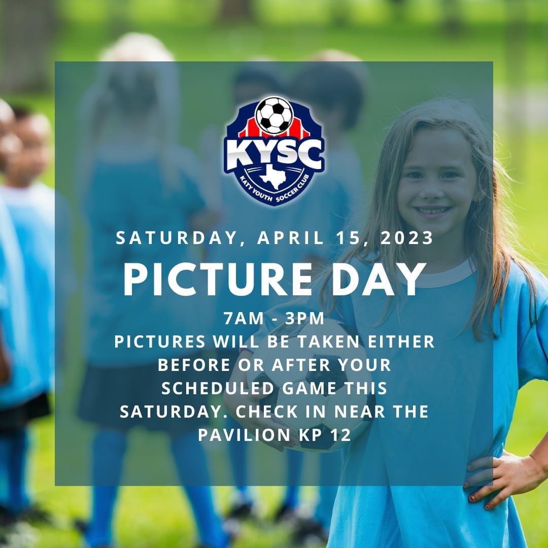 KYSCsoccer's tweet photo. Picture day is tomorrow, Saturday, April 15th from 7:00 AM to 3:00 PM with William &amp; Mary Photos. The easiest way to order photos is online, but you can also pay with credit card, cash, or check at the event.

Link to prepay for photos - https://t.co/hmSHyiNEDI https://t.co/Z8NvyVcgmf