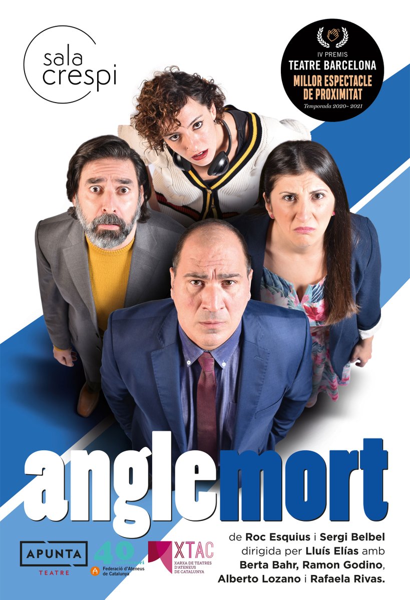 🎭 #AngleMort a #Terrassa

Una comèdia sobre els acomiadaments empresarials

📆Dissabte 22/04
A les 20h 
📍<a href="/SalaCrespi/">SalaCrespi</a>

Gira amb <a href="/AteneusCat/">Federació d'Ateneus de Catalunya</a> <a href="/xarxateatres/">XTAC</a>

Text <a href="/roc_esquius/">Roc</a> <a href="/SergiBelbel/">Sergi Belbel</a> 
Amb Berta Bahr, Ramon Godino, Alberto Lozano, <a href="/Rafaela_RivasM/">Rafaela Rivas</a>

🎟salacrespi.com