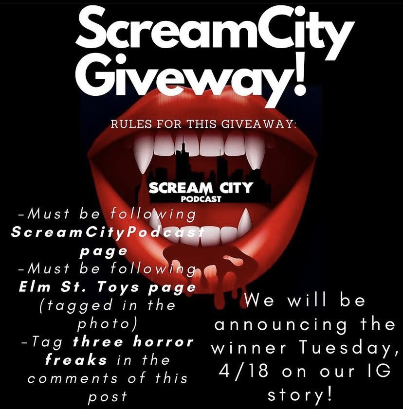 screamcitypod's tweet photo. HEY HEY HORROR FREAKS! Scream City is doing a giveaway on our instagram! Make sure to enter for a chance to win a $25 online gift card to a horror store! More info on our insta, winner is announced on Tuesday April 18th! 👻🖤🔪 

#HorrorFan #horrorpodcast #Giveaway #HorrorMovies https://t.co/Wr0u3Y5hB9