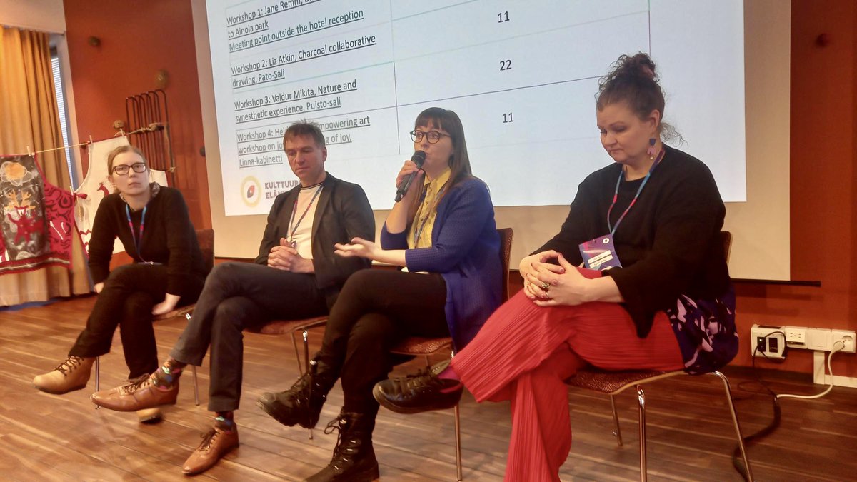LizAtkin's tweet photo. Thank you Oulu 🇫🇮 &amp; Kulttuurin elämysoppaat for a beautiful Culture &amp; well-being seminar, I was so honoured to contribute to a keynote event and learn from everyone! It was a wonderful day to share experience, dialogue and creativity #finland #oulu 
@Oulu2026offici @VisitOuluFI https://t.co/88f1TrdGCa