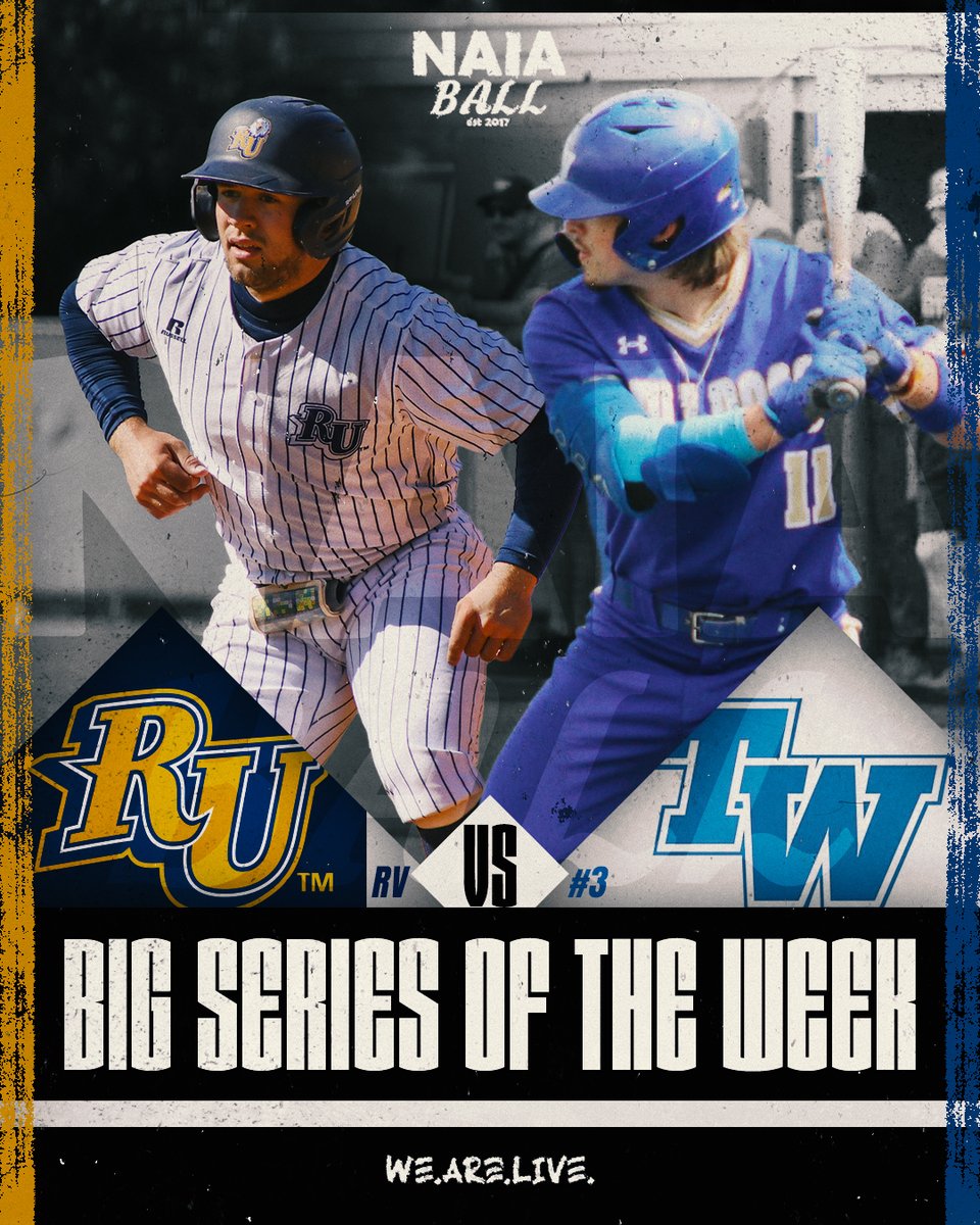 NAIABall's tweet photo. This weeks #NAIABall Big Series of the Week is headed to Athens, Tennessee for a HUGE AAC showdown! 

#3 Tennessee Wesleyan (32-6) vs RV Reinhardt (26-12)

Only a couple of weeks left in the regular season, find out why this series is BIG here! https://t.co/nrxwOC7Kwt
#NAIABall https://t.co/gxbl3yVbGh