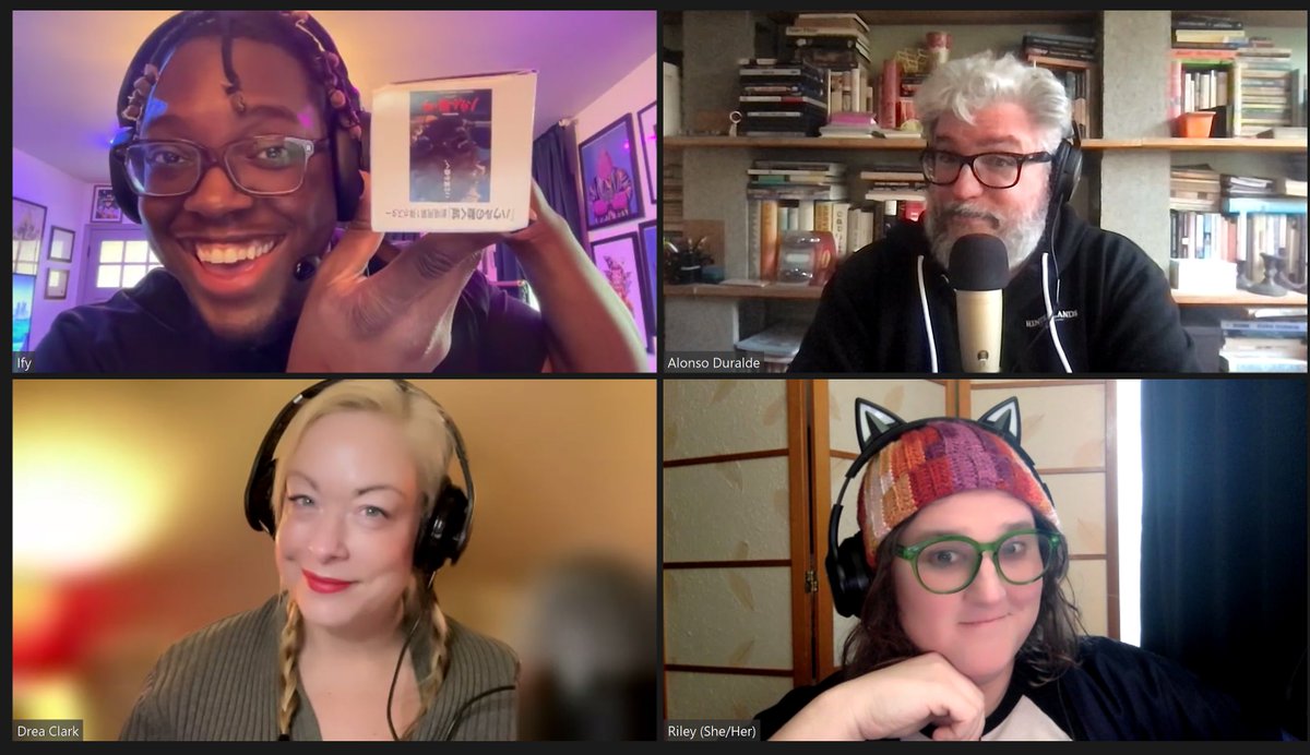 maximum_film's tweet photo. Gentlefolk, allow me to present your party of adventurers. 

Ify's back from Japan, @rileyjsilverman's here, and we're talking about DUNGEONS &amp; DRAGONS: HONOR AMONG THIEVES, with medium dexterity and high charisma! 
https://t.co/0R6f02reyP https://t.co/bo42qQi5Ck