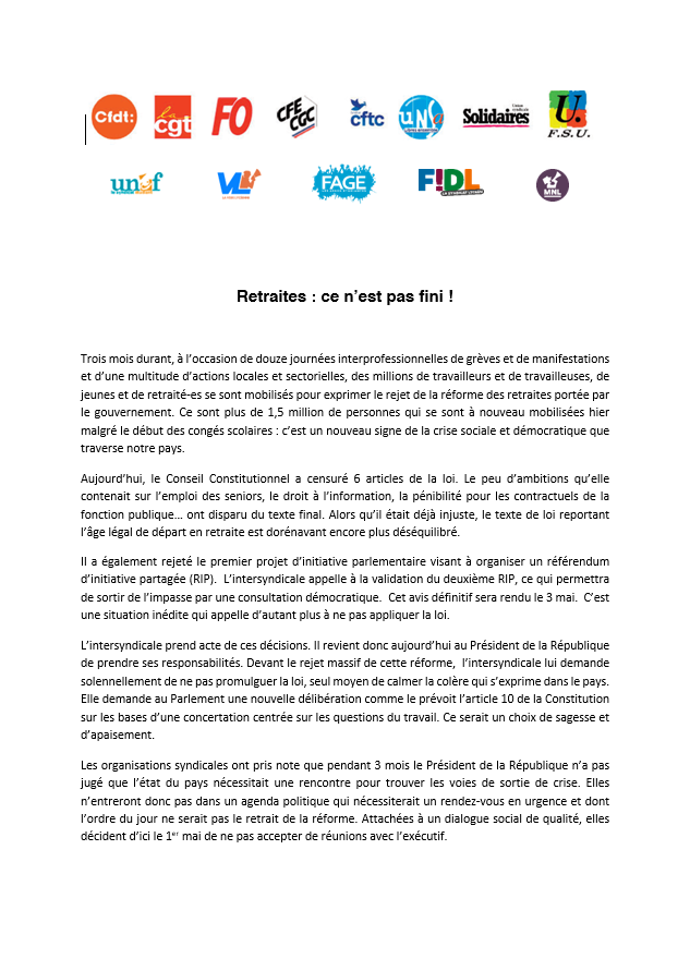 La_FAGE's tweet photo. #ReformeDesRetraites | Le combat continue contre cette réforme et pour un avenir sous le signe de la justice sociale
Nous demandons que cette loi ne soit pas promulguée ! https://t.co/Wpk2f1qUfi