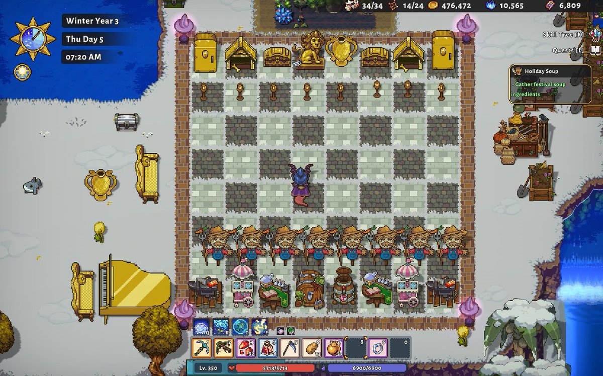 Made a playable chess board on #sunhaven n.n
