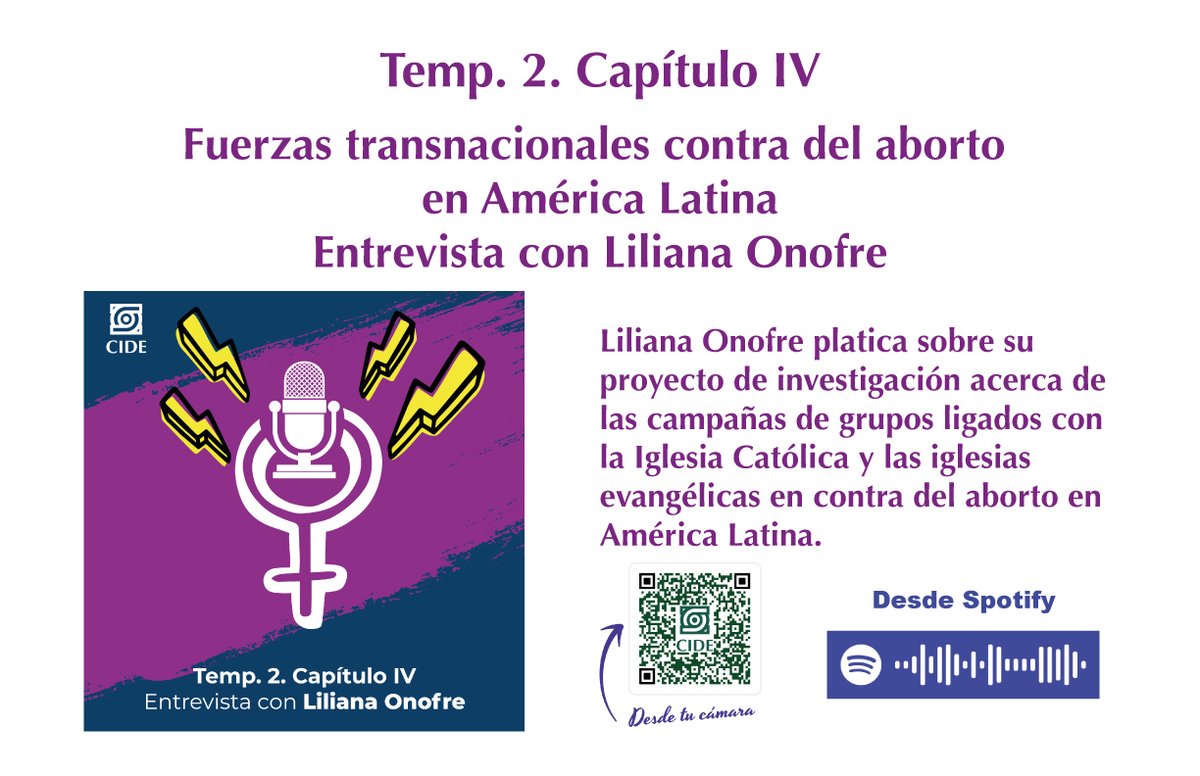 CIDE_MX's tweet photo. ¡Ya está en línea un nuevo episodio de @unmicpropio!

En esta ocasión, @andrews_cath y @celinefa dialogan con @lilionofre de las fuerzas transnacionales en contra del aborto en América Latina.

🎙️ Escúchalo aquí: https://t.co/FIKmBxc986 https://t.co/bYVIqQLucP