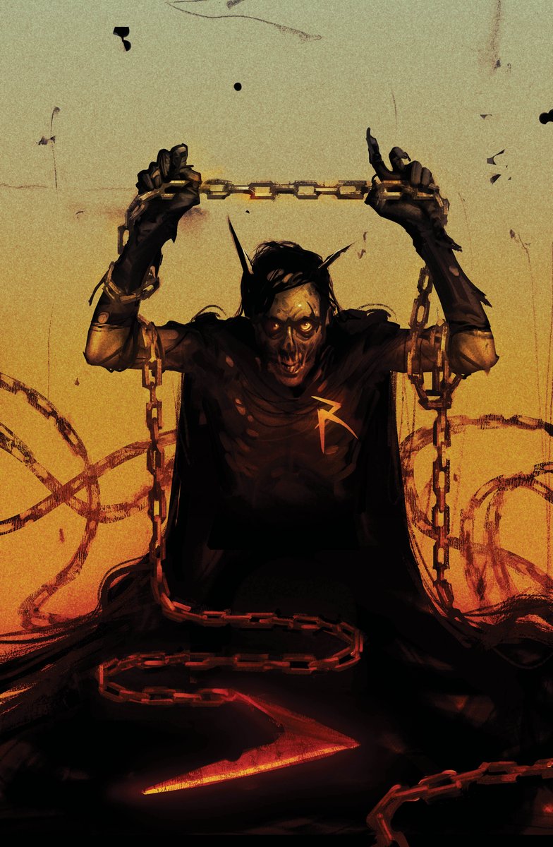deadthicket's tweet photo. my cover for @DCOfficial Knight Terrors: Robin #1 by @KenBlakePorter & @Mikemaluk coming out July 11th! #horrorcomics #horrorcover #knightmare #robin https://t.co/aXnxaah5eZ