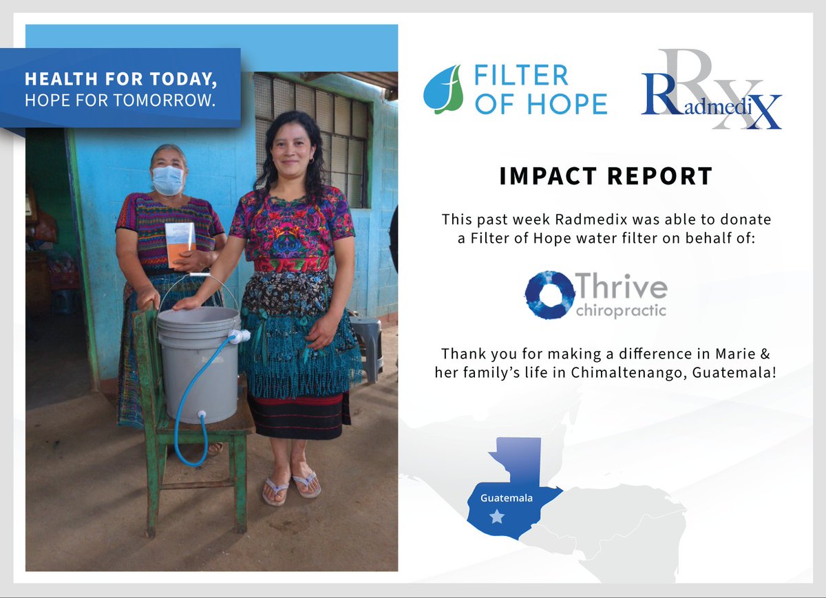 RadmediX's tweet photo. Filter of Hope & Radmedix Partnership 💧
We have now donated our FIFTY-SEVENTH Filter of Hope life-saving water filter on behalf of our deal with Thrive Chiropractic installed by PMI!
#donate #helpingothers #filterofhope #radmedix #makingadifference https://t.co/tebqIluAsz