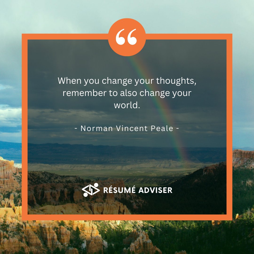 resumeadviser's tweet photo. #thoughts #inspiration #changeyourlife

How has "changing your thinking" changed your life? https://t.co/A53KXp66XE