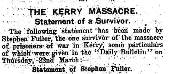 CivilWarInKerry's tweet photo. On this day, 14 April 1923 #OTD
The รire/The Irish Nation newspaper publishes a statement by Stephen Fuller, sole survivor of the #Ballyseedy Massacre
"I was blown away to some distance and my clothes were blown off me."
The editor condemned the "butchery" in Kerry https://t.co/7jilFmeVCT
