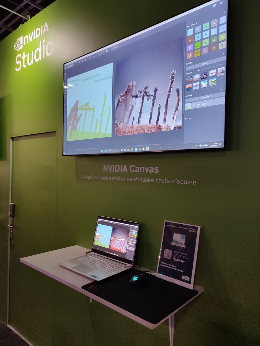 actu_jv's tweet image. . @NVIDIAGeForceFR est présent, en partenariat avec @rueducommerce, au #ParisFanFestival afin de mettre en avant l’écosystème #NVIDIAStudio.

Les visiteurs pourront découvrir les technologies #NVIDIABroadcast #NVIDIACanvas ainsi que des PC Portables RTX Studio. #StudioFanFestival