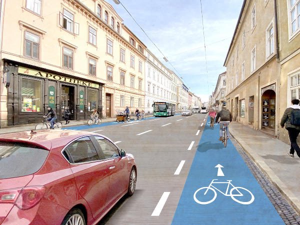 JSchwentner's tweet photo. Die Heinrichstraße bekommt eine Radspur!
Ich freue mich, dass wir mit dem @Land_Steiermark diese wichtige Strecke für Radfahrer:innen realisieren können. Die Heinrichstraße ist im Rahmen der #Radoffensive & im Rahmen des Mobilitätsplans für die Uni ein wichtiger Meilenstein. https://t.co/0VL3Ydvwwd