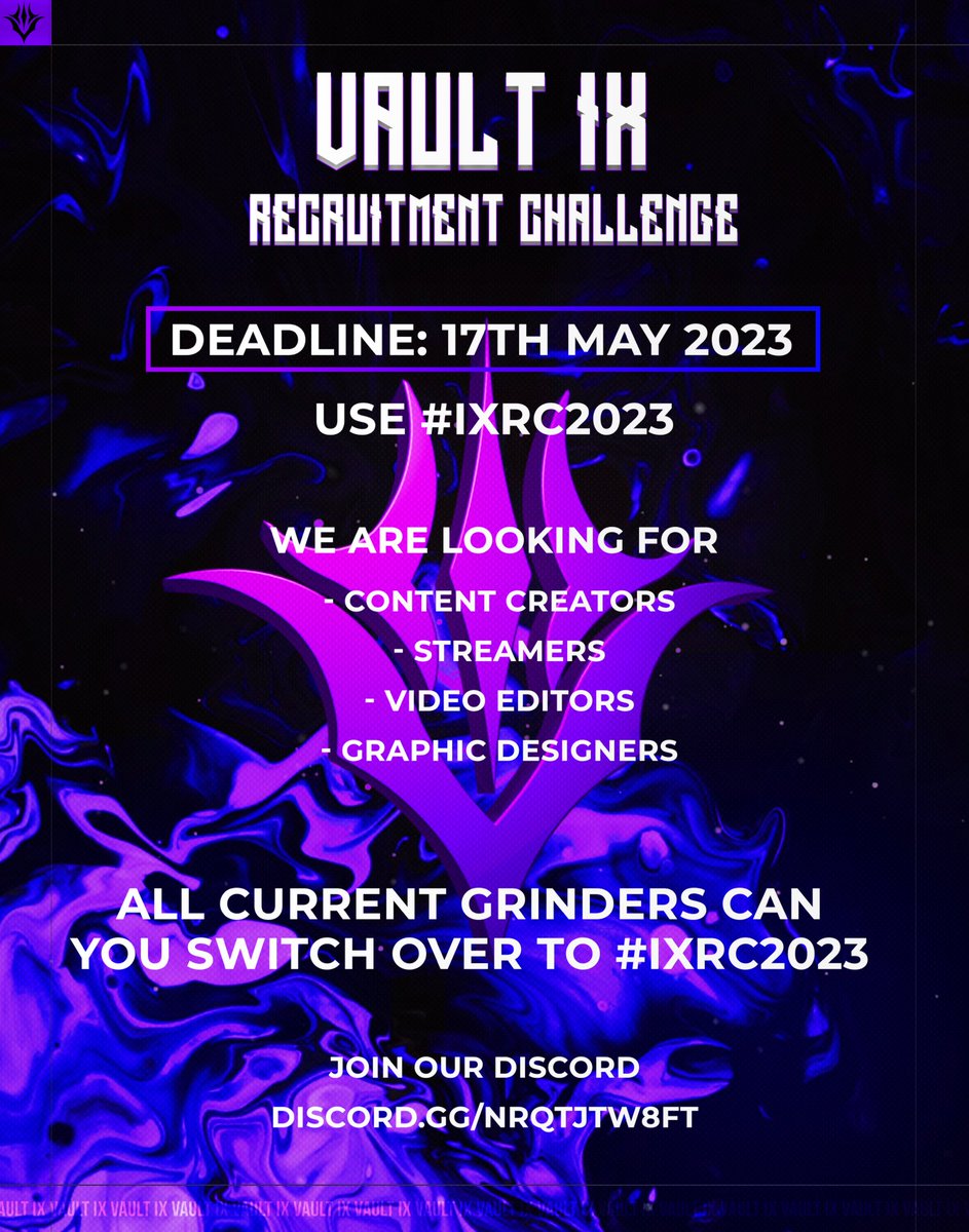 _vaultix's tweet photo. 🚨 ATTENTION 🚨
The Vault RC is still going on! However, due to a hashtag issue we are changing the old hashtag #IX23 to #IXRC2023! Please make sure you are using the new hashtag to get noticed! https://t.co/kanpCA0Xxc