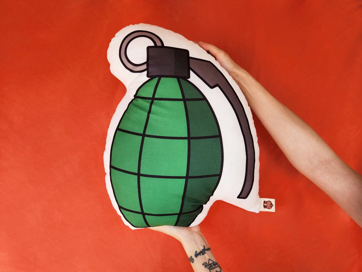 Boom! Our shop just got even more dangerous with the addition of our hand grenade pillow 💣

It is shaped and printed like a grenade, but don't worry - it's explosively comfortable 💥💥

#ExplosivelyComfortable #NewProductAlert #EtsySocial