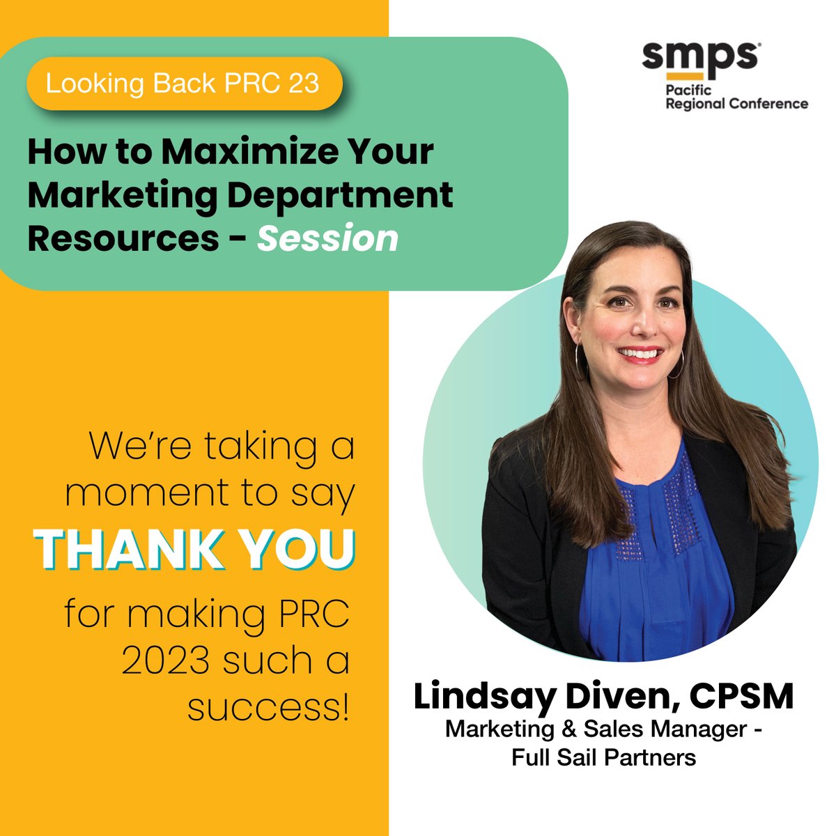 SMPSTheWave's tweet image. Looking Back PRC 23 - We’re taking a moment to say THANK YOU for making PRC 2023 such a success!

How to Maximize Your Marketing Department Resources - Session Speaker #SMPSPRC2023
