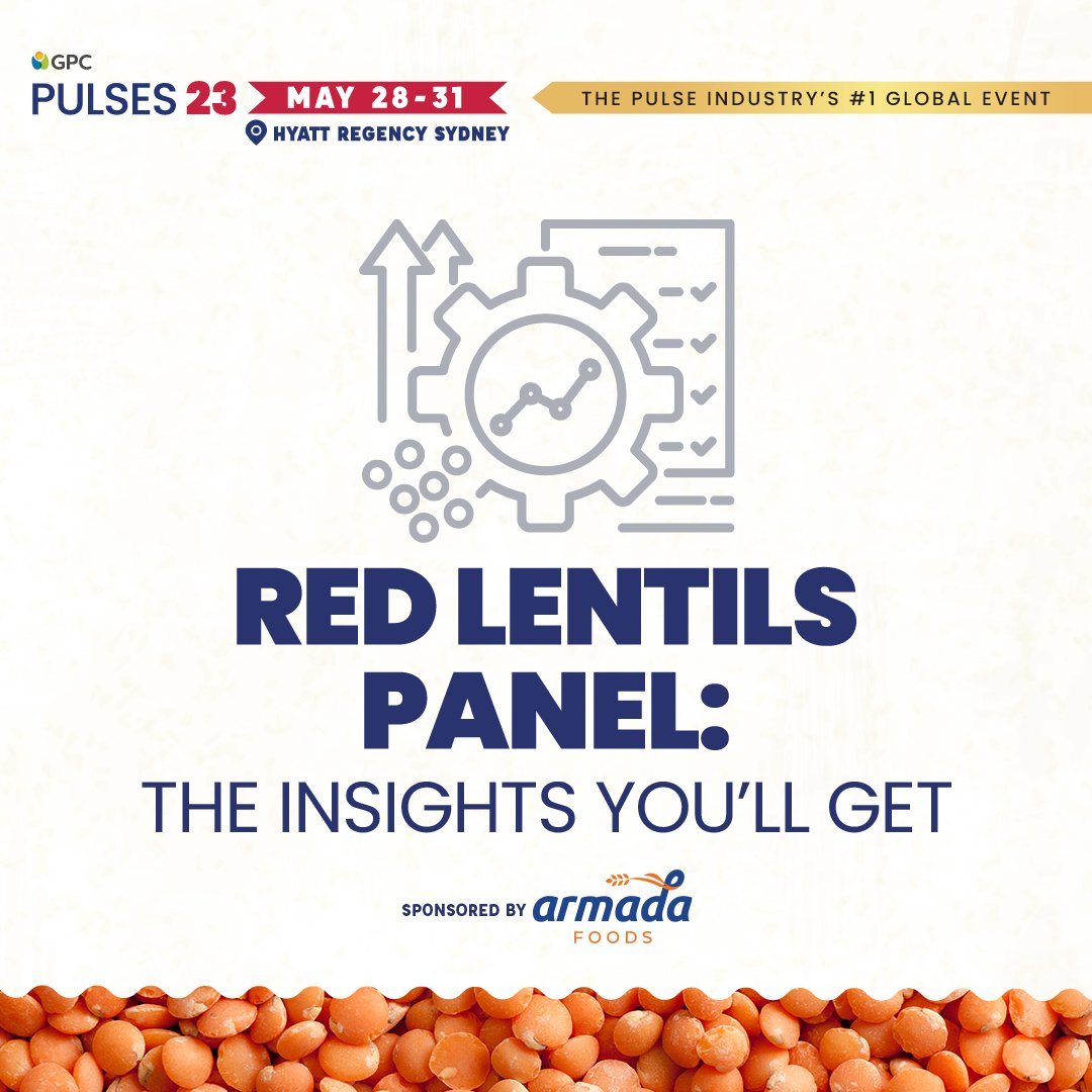 🔸Overview of the red lentils market.
🔸Key insights into seeding intentions.
🔸Production forecasts for Australia, Turkey and Canada.
🔸Import campaigns for countries like Bangladesh and Sri Lanka.
🔸And much, much more!

Register for #Pulses23👉🏻 gpc.globalpulses.com/pulses-23