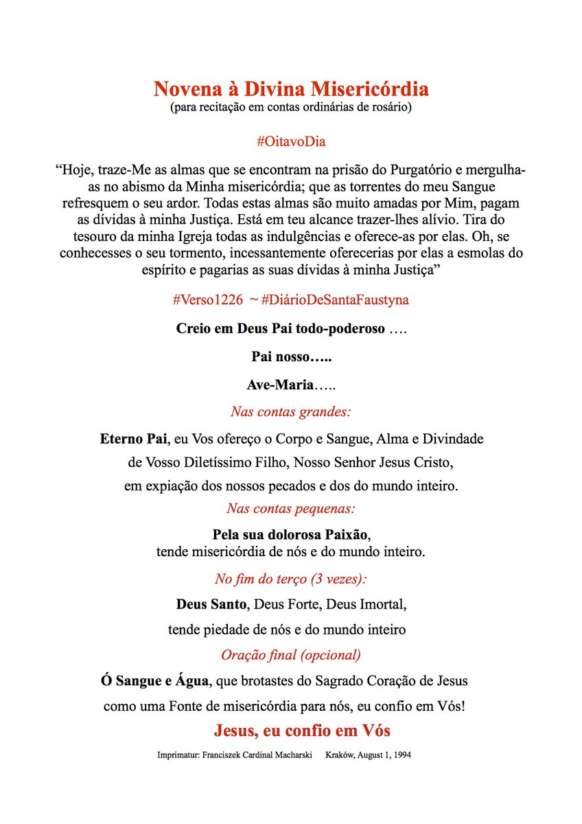 SantaFaustynaPT's tweet photo. “Hoje, traze-Me as almas que se encontram na prisão do Purgatório e mergulha-as no abismo da Minha misericórdia” v1226 #NovenaÀMisericórdiaDivina ~ #8Dia
#SextaFeira da #Oitava da #Páscoa #Alleluia #Alleluia #DeusVence #GodWins https://t.co/HjPr0RhPBV