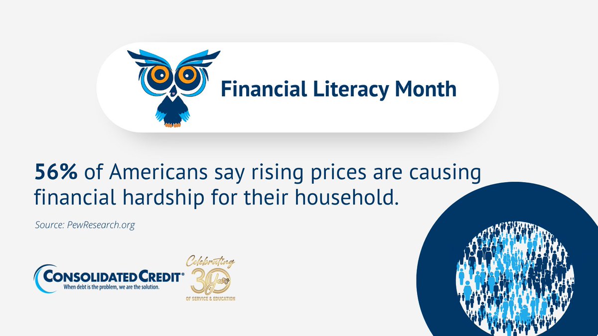 🦉#FinancialLiteracyMonth #BoostYourBudgetWeek
How to get ahead of rising costs: ow.ly/e3vq50NIwh2

#ConsolidatedCredit #FinancialLiteracy #CreditCounseling #HousingCounseling #DebtSucks ☎️844-450-1789