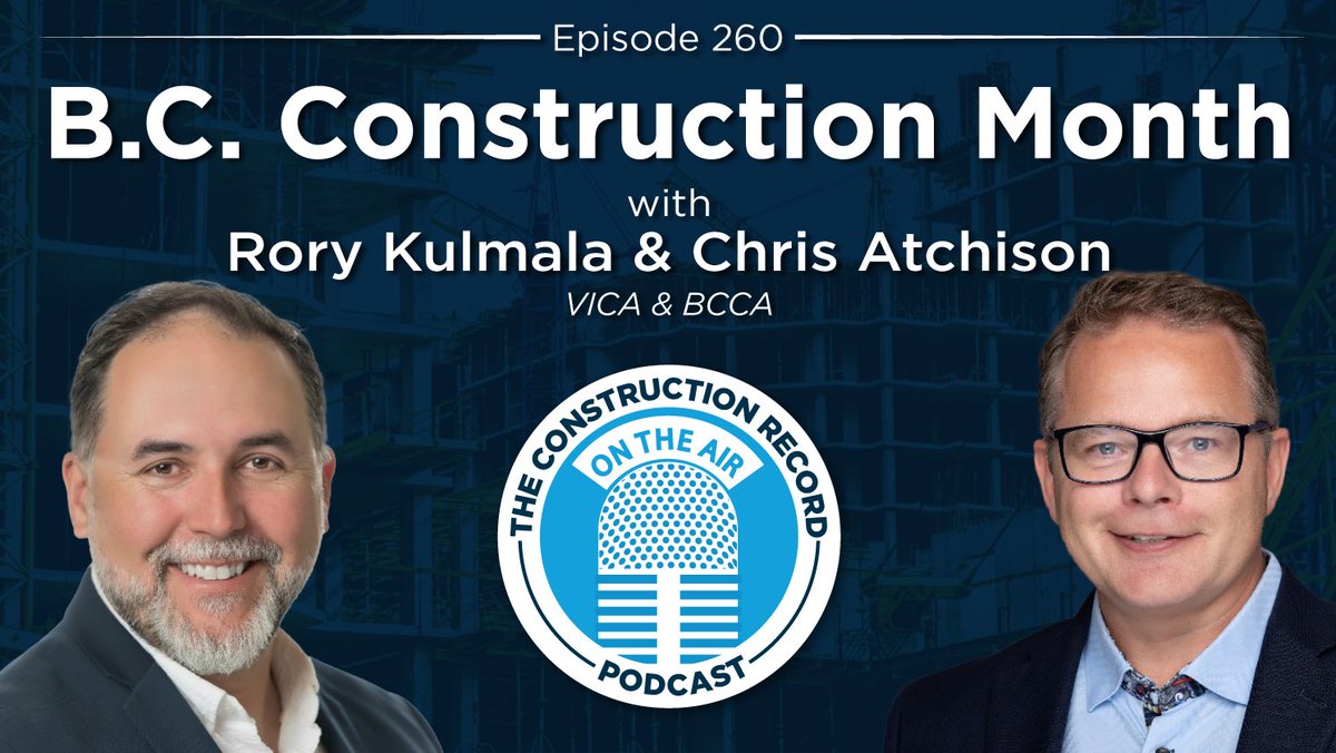 JOCWarrenFrey (@jocfrey) on Twitter photo On this episode of The Construction Record Podcast, @JOCFrey speaks with both <a href="/VICA_BC/">VICA | Vancouver Island Construction Association</a> CEO Rory Kulmala and <a href="/thisisBCCA/">BC Construction</a> president Chris Atchison about BC Construction Month, upcoming conferences and the state of the British Columbia construction industry.
bit.ly/3KG98Gk On this episode of The Construction Record Podcast, @JOCFrey speaks with both <a href="/VICA_BC/">VICA | Vancouver Island Construction Association</a> CEO Rory Kulmala and <a href="/thisisBCCA/">BC Construction</a> president Chris Atchison about BC Construction Month, upcoming conferences and the state of the British Columbia construction industry.
bit.ly/3KG98Gk