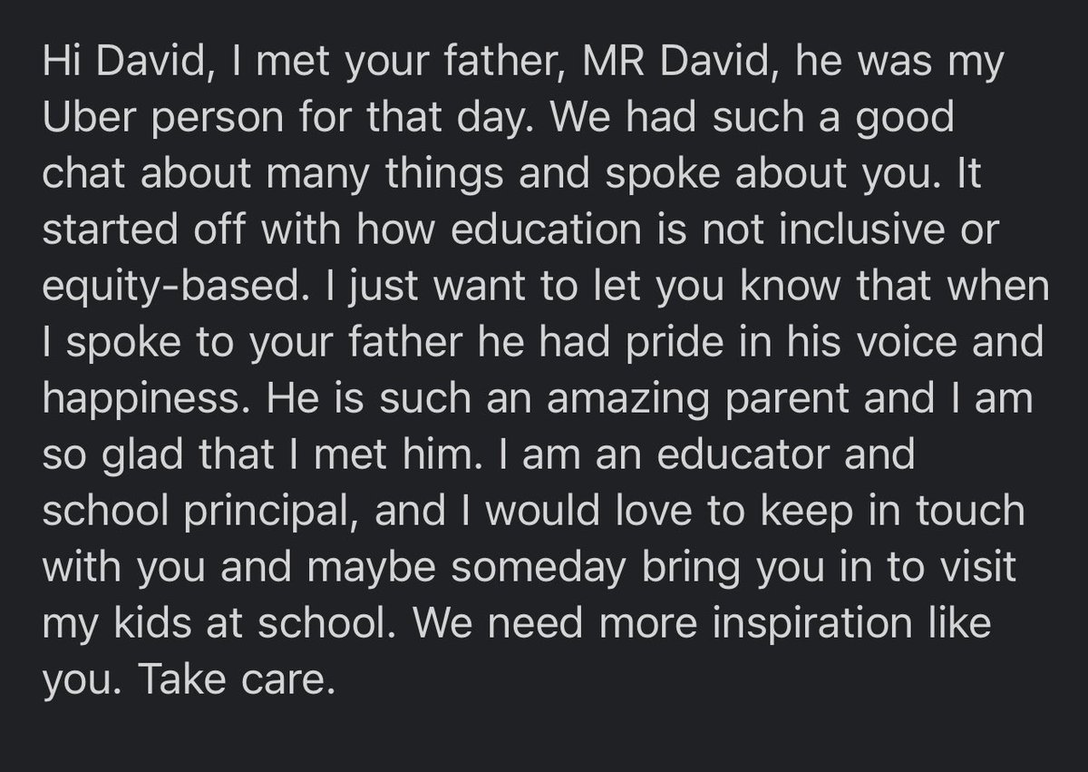 DTomasMartinez's tweet image. I received this email today via my website and it got me chopping onions in public. 😭 I love my dad, and my mom, who both talk about me with much more vigor than I rightfully deserve. ❤️