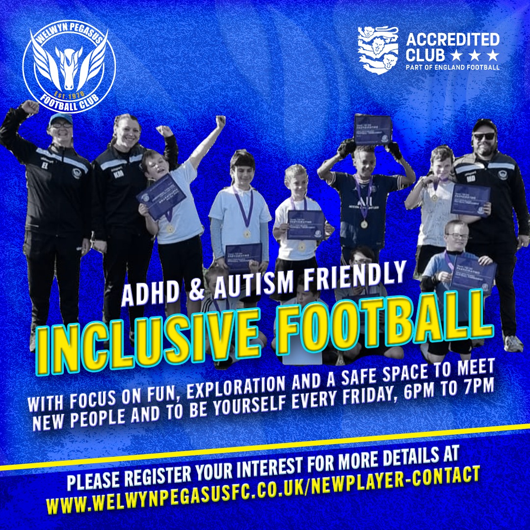 NJPaterson70's tweet photo. A few April 🌧 didn't dampen spirits or the ⚽️ at tonight's session. The children enjoyed pinging the ball at Henry in goal 🤩

@welwynpegasusfc 
#AutismAcceptance 
#ADHD https://t.co/zdxp9utTqn
