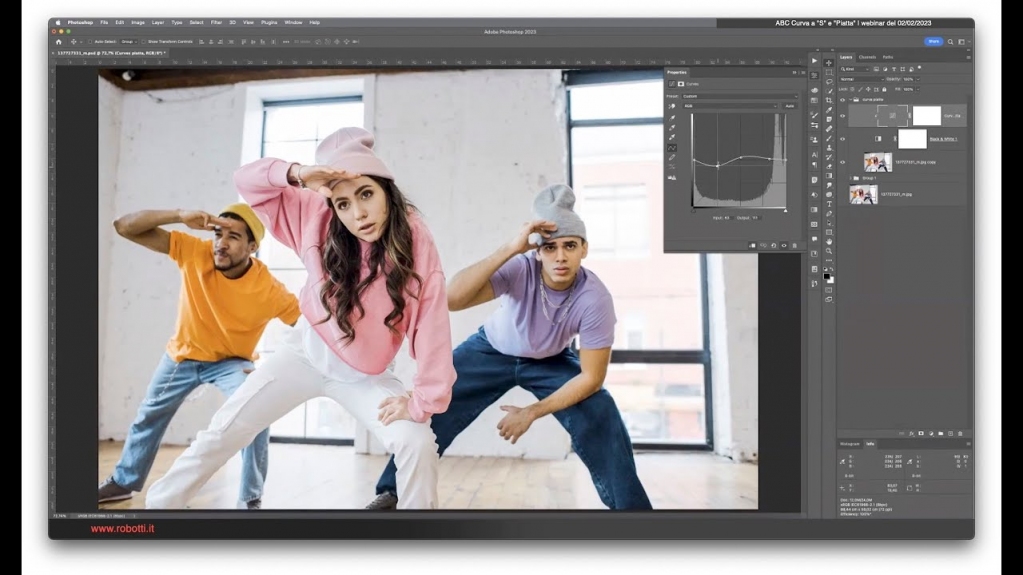 👉 CURVA A "S" O CURVA "PIATTA"
Due tipi di Curva a S e piatta, con l'abbinamento a due Metodi di fusione per imparare a usare la Regolazione Curva nella correzione colore

 #photoshop #fotoritocco #fotografia #videotutorial #videotutorialphotoshop robotti.it/photoshop-vide…