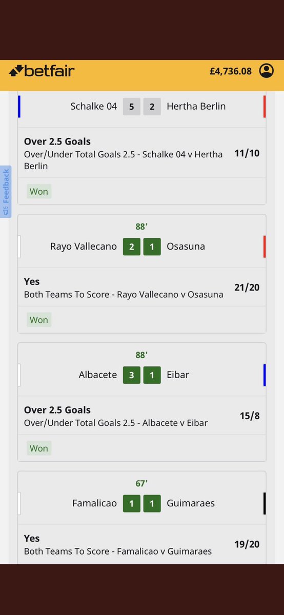 30/1 place acca and a 25/1 football acca both landed today 🐎⚽️

HUGE weekend ahead! Drop me a message to get involved in the Telegram 💰💰💰