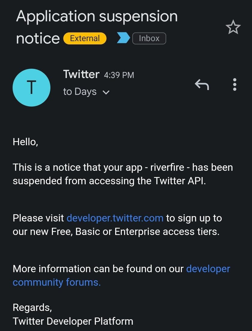It has been 0 days since Twitter has caught on fire.