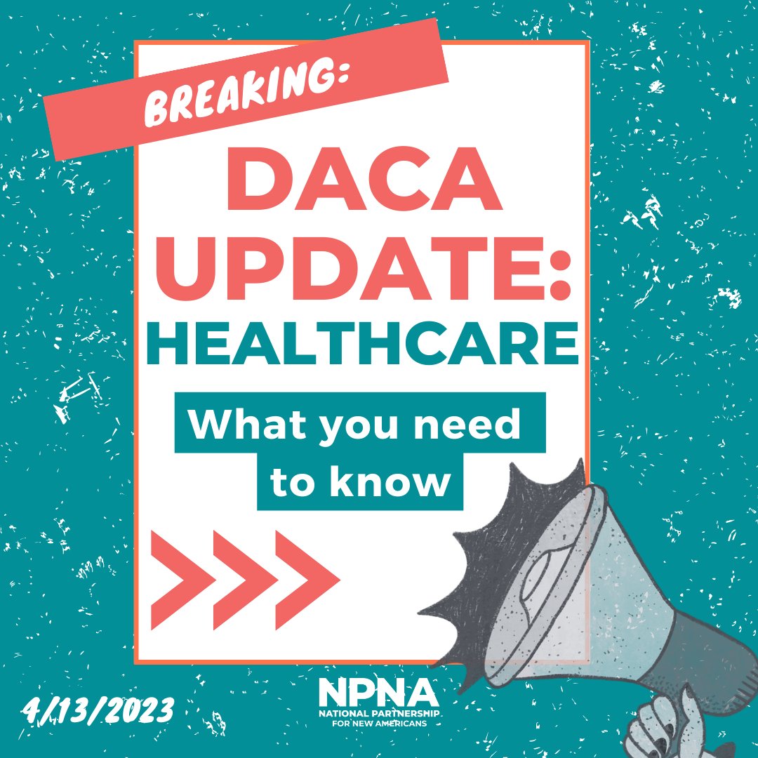 npnewamericans's tweet photo. Big news for immigrant rights! #DACA recipients will be able to enroll in healthcare coverage through #ACA marketplace and #Medicaid. Let's keep pushing for healthcare and citizenship for all. https://t.co/FRDTLi3vvS