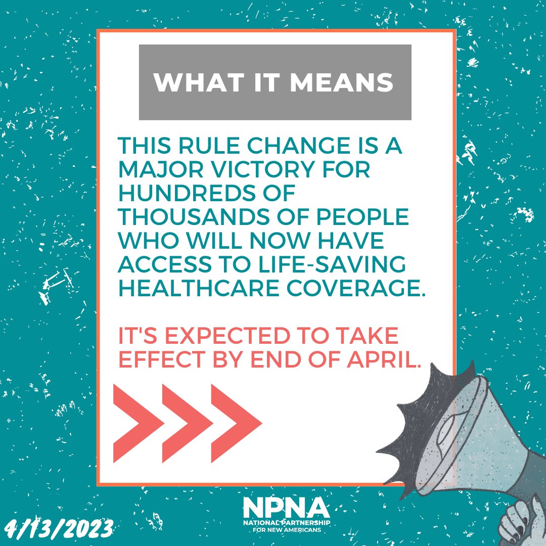npnewamericans's tweet photo. Big news for immigrant rights! #DACA recipients will be able to enroll in healthcare coverage through #ACA marketplace and #Medicaid. Let's keep pushing for healthcare and citizenship for all. https://t.co/FRDTLi3vvS