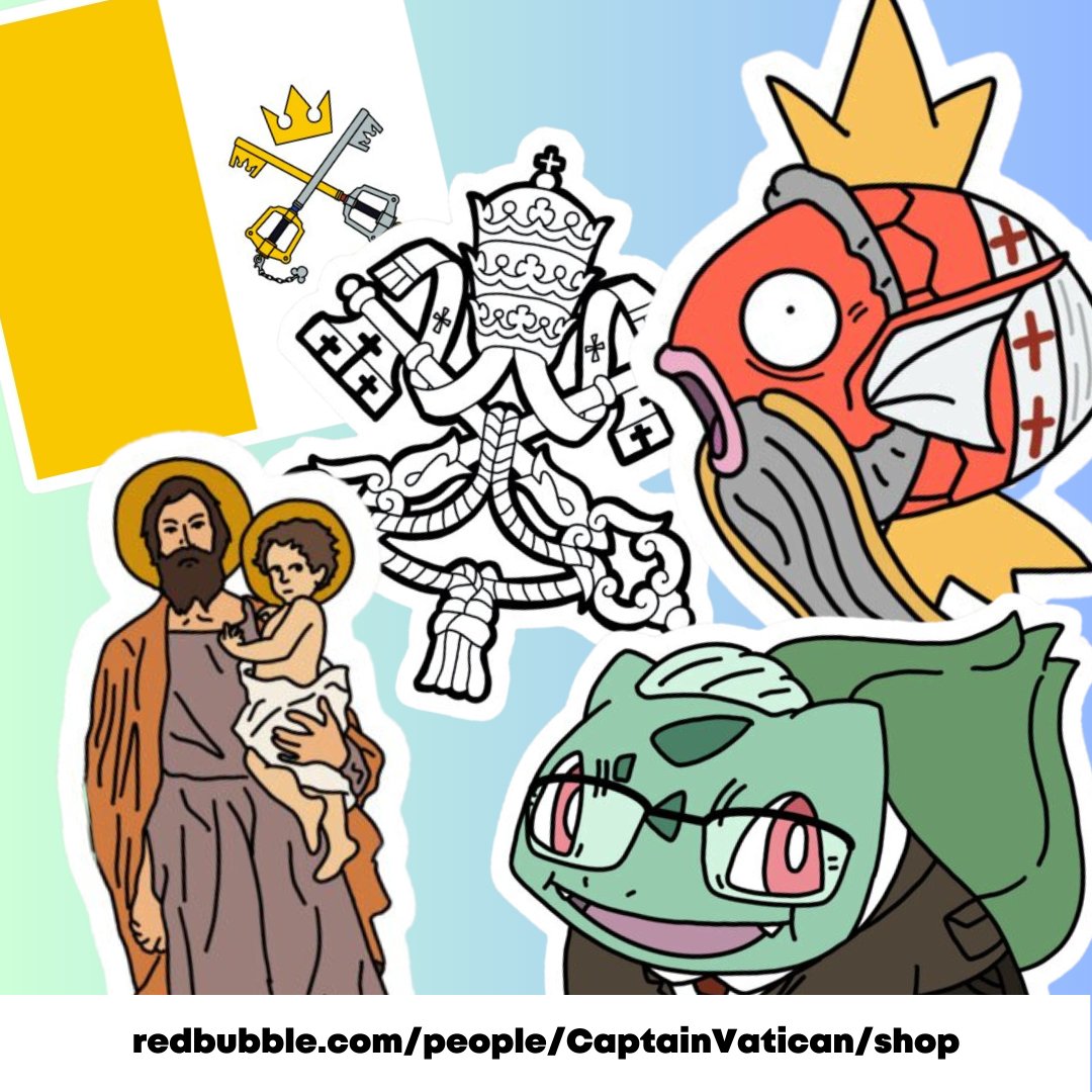 CaptainVatican's tweet photo. You're nerdy.
You're Catholic.
Let's mash that up.

More nerdy Catholic stickers coming soon. Get yours at: https://t.co/dhRxOLbSHG https://t.co/929SeZRUdW