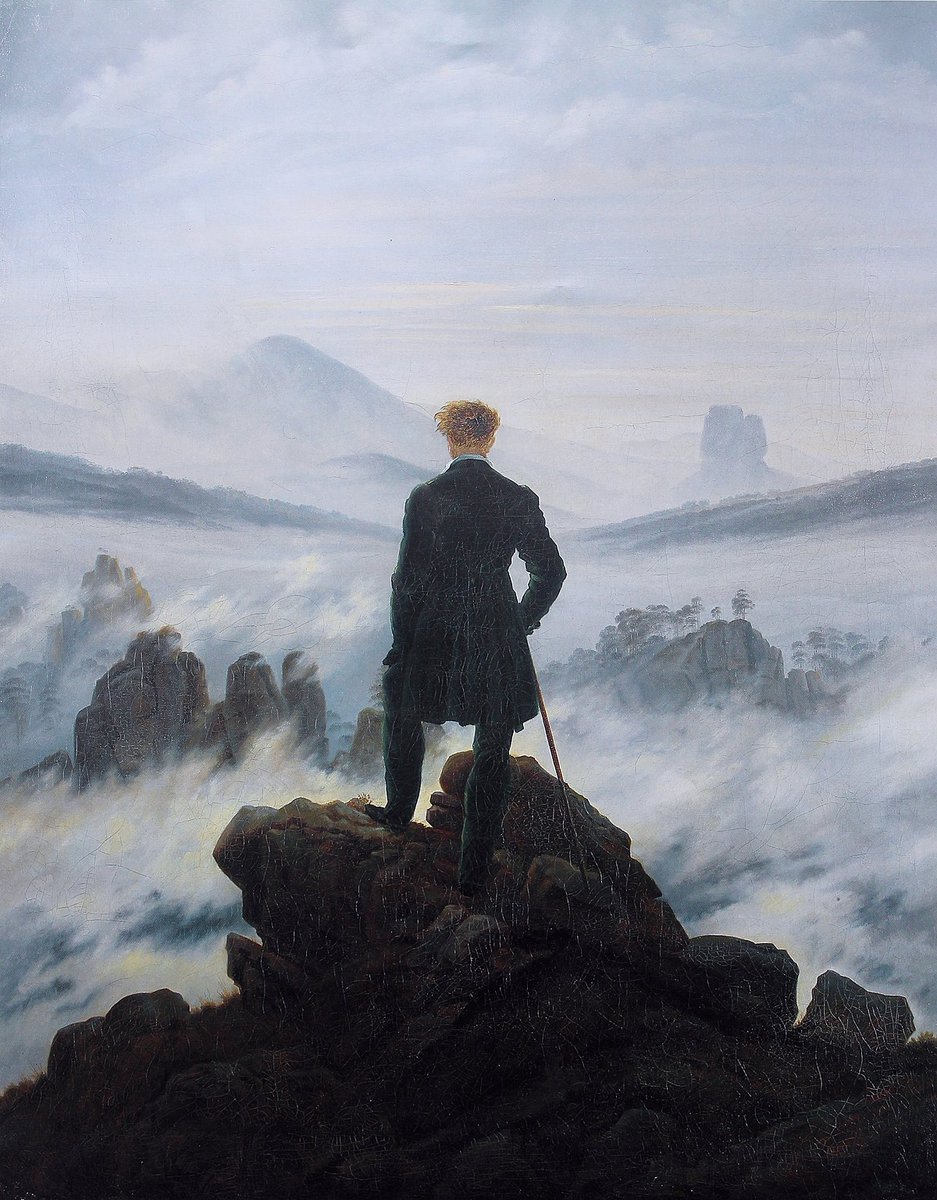 PerseusLeGrand's tweet photo. 3) Le Voyageur contemplant une mer de nuages -Caspar David Friedrich. https://t.co/86nIKlbczc